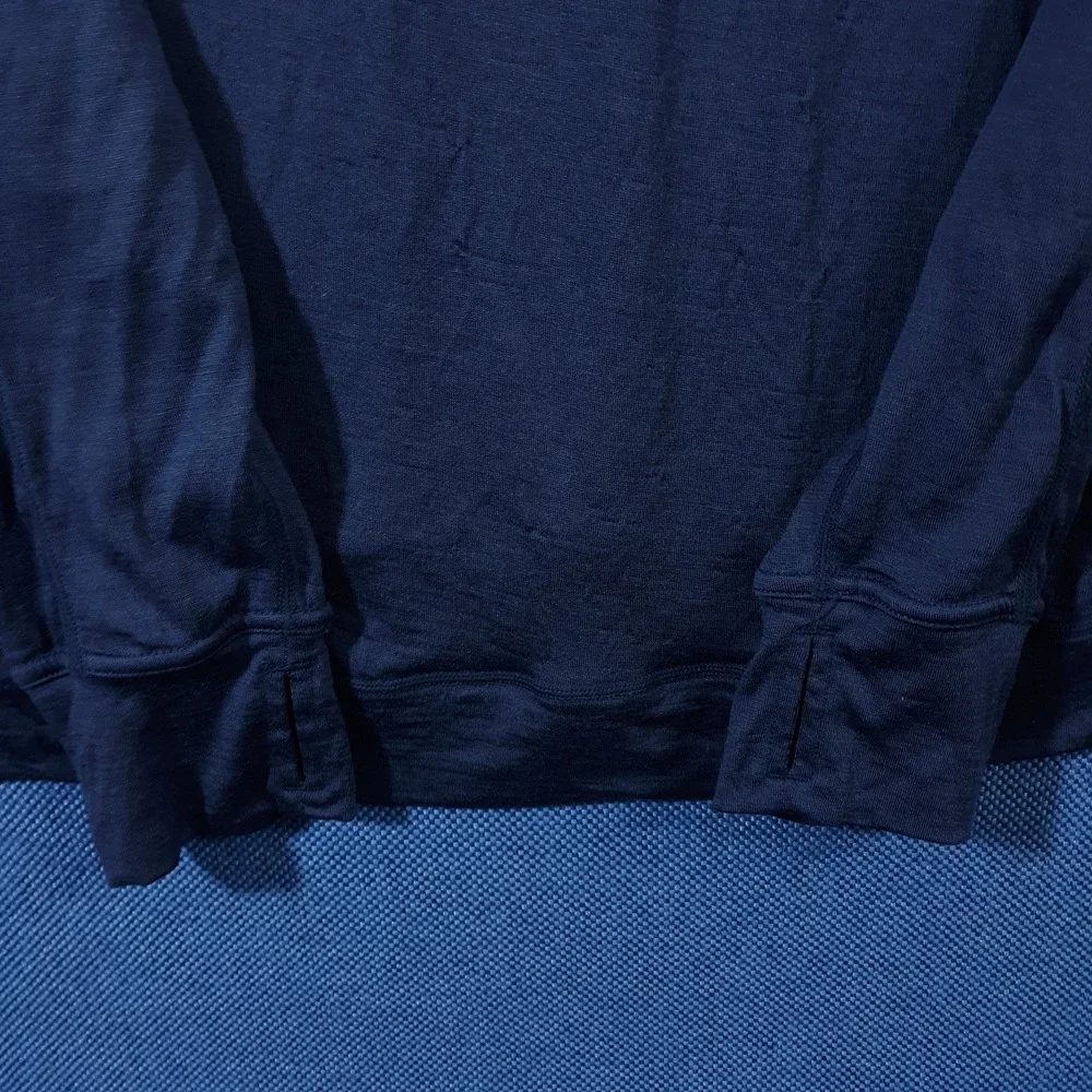 Mountain Khakis Merino Wool Sweater Mens XL Blue Outdoor Hiking Pullover 1/4 Zip